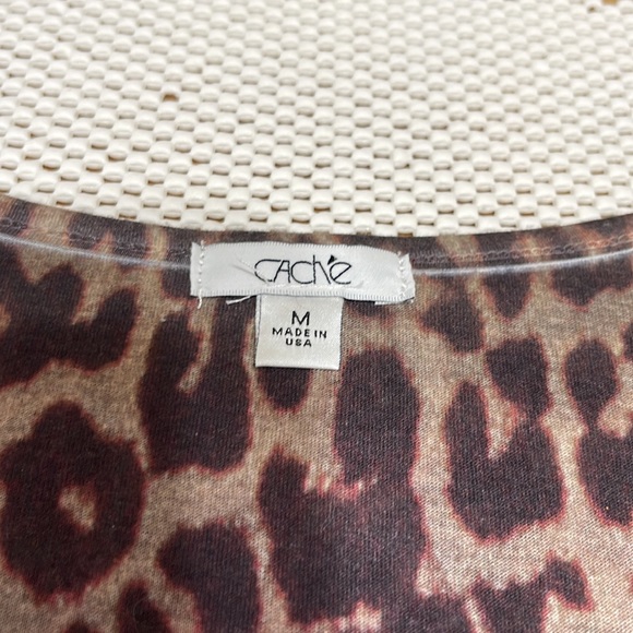 Cache Sequined Animal Print Top - Sz M - Picture 3 of 6